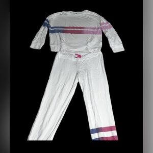 Anthropologie SUNDRY light, fun,casual sweatshirt and matching sweatpants.